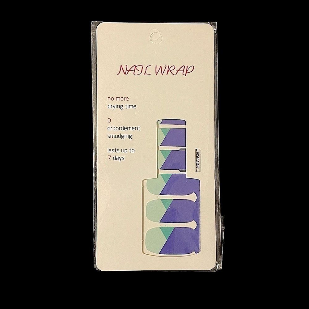 Blue teal Nail Wraps Adhesive Nail Design Stickers Colorful Nail Decal Strips